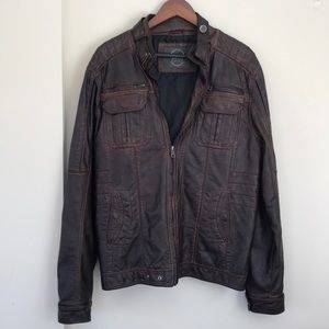 Men’s Brown Leather “Buckle” Jacket